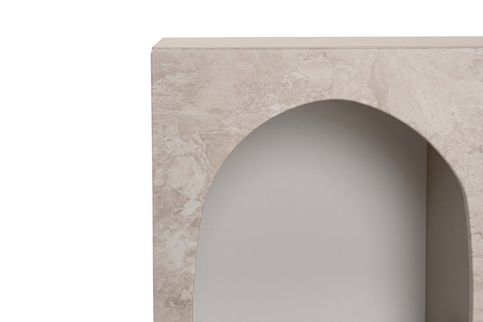 Hanah Home Consola Liva 120 - Mueble de Entrada o Salón con Puertas, 120x74x37 cm, color Mármol Travertino y Arenisca